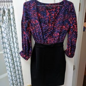 Silk top sleeved dress